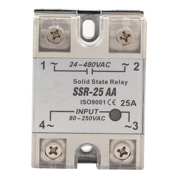 SSR25 AA 25A Solid State -relemoduuli SSR ACAC Tulo 80–250 V AC Lähtö 24–480 V AC
