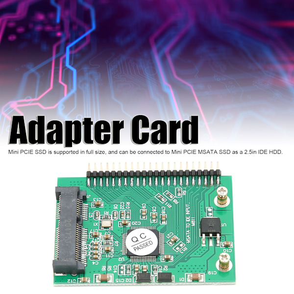 Adapterkort Mini PCIE MSATA SSD til 44 Pin IDE Harddisk Konverter Leser Datatilbehør