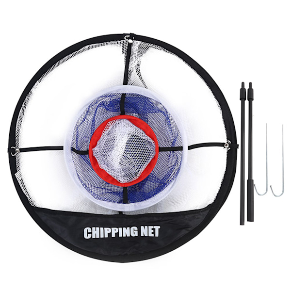 Svart Nylonnät Vikbart Golf Chipping Nät Bolluppsamlare Fäste Väska Träningstillbehör