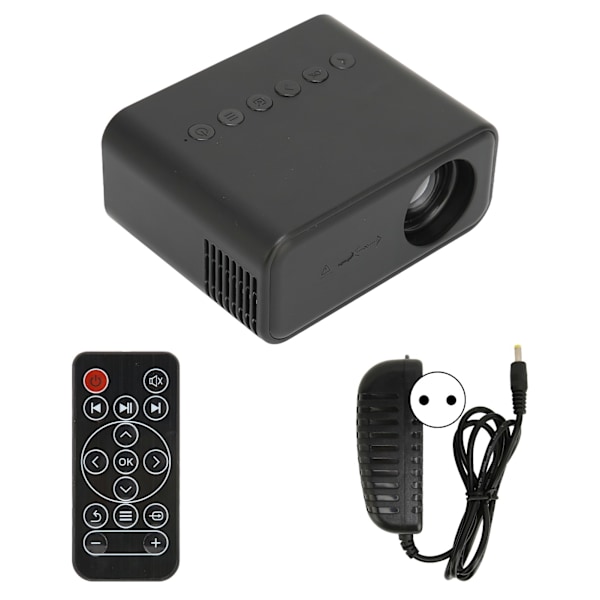Bærbar Mini Projektor Hjemmekino Mobiltelefon Projektor for Skjermprojeksjon 100‑240V Svart EU-plugg