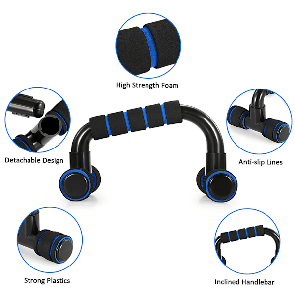 5-i-1 AB Hjul Roller Kit med Push-Up Bar, Hopprep, Hand Grip och Knäskydd Abdominal Core Carver Fitness Träning