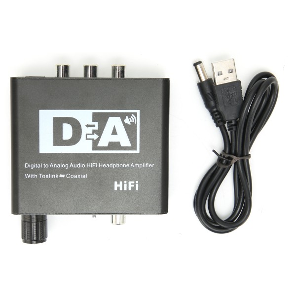 Digital til Analog Konverter HD AC Digital til Analog L/R RCA Konverter med Volumkontroll for HDTV