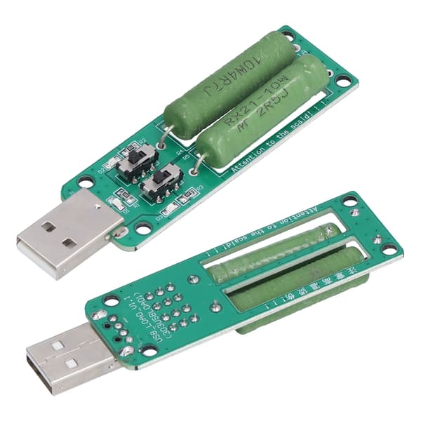2 stk USB Belastningstester Justerbar Modstand Elektronisk Testmodul 1A 2A 3A Udladningstilbehør