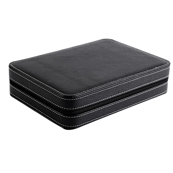 1 stk. 8 rum Ur Display Opbevaringsboks Bærbar Lynlås Rejse Samler Etui Organizer (Sort)