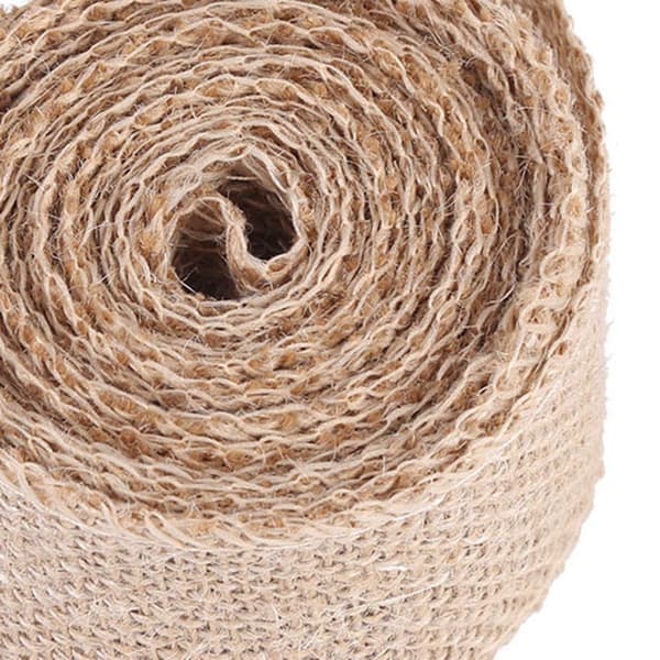 Jute Hessian-stoffrull for dekorasjon til julepynt (bredde: 5 cm)
