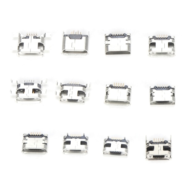 60st SMD-kontakt Mini USB -port i rostfritt stål 12 typer av industriella kontrollkomponenter