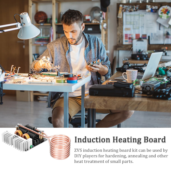 1000W ZVS Induktionsvärme Kort Modul Lågspännings Värmare Spole Flyback Driver Värmare med Kopparrör för DIY Smådelar Härdning Glödgning