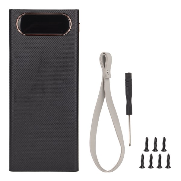 L16 16x18650 DIY Power Bank 2 USB -ulostuloa Akkukotelo LCD-näytöllä ja Micro Type C -tuloportilla, musta
