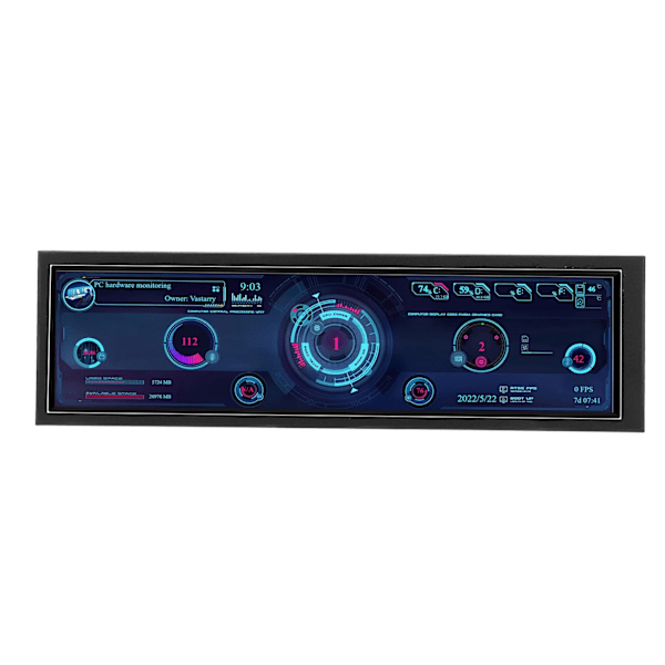 8.8in PC Temperaturmonitor 1920x480 60Hz for AIDA64 PC Sensor Panel Display CPU GPU SSD Data Temperaturmonitor for Windows for Linux