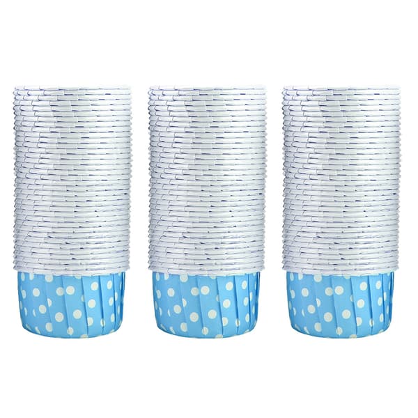 100 stk. Mini Cupcake Papirforme Runde Kagebageforme Muffin Cases Bryllup Hjem Blå