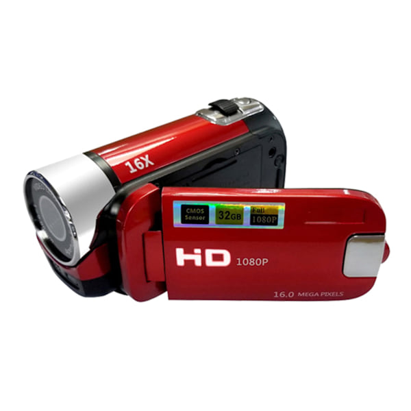 Digital Videokamera 16X F-okus Zoom Design 2.4 Tum TFT-skärm Stödjer SD-kort Batteridriven för Videostudio