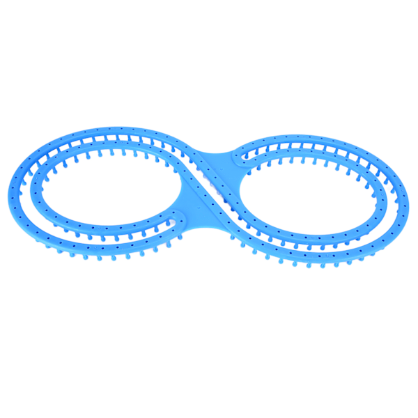 Stickmaskin 8-formad Plast Blå Loom Kit med Virknål och Sömnadsnålar för DIY Pläd Strumpor Halsduk Hatt Hantverk