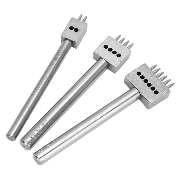 3 KPL Välitystyökalu DIY Nahkatyö Reikien Tekosetti Vyön Reikien Tekijä (4mm（2+4+6） )