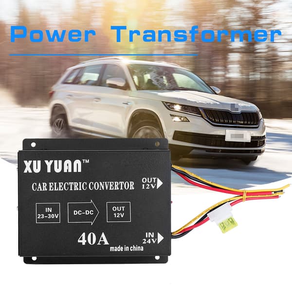 Bil Lastebil 40A 480W DC 24V til 12V Strømkonverter Elektrisk Spenningsreduserer Nedtrappingstransformator