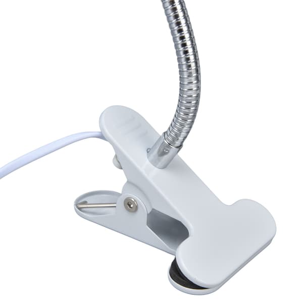 Hvit Bordlampeholder E27/E26 Enkelt Hvitt Hode 360 ​​Grader Justerbar Slitesterk Materiale Klipp Lampeholder 100‑240VEU Plugg