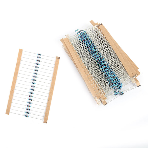 600 stk. Lot 1/4W 1% Metalfilmmodstandssæt 10Ω‑1M 30 Værdier Assorterede modstande Hver 20 stk.