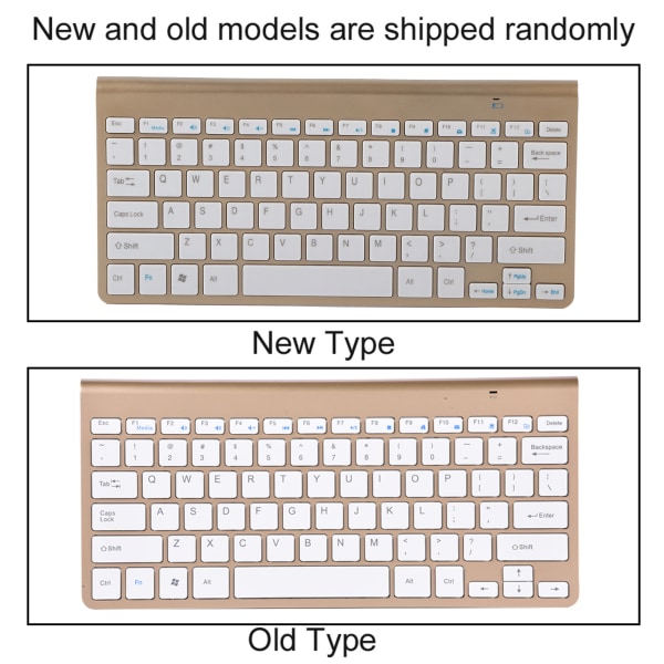 Tunt 2,4 GHz trådlöst tangentbord och mussats för stationär bärbar dator Gold