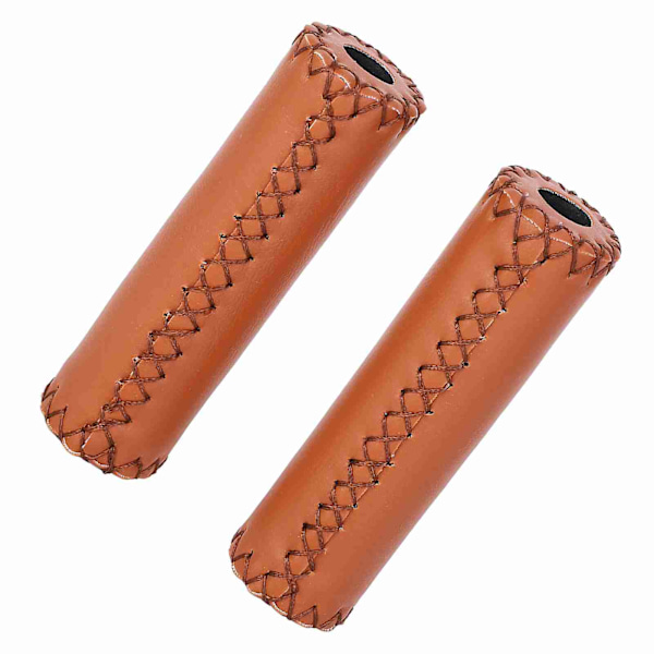1 Par Tre Farger Retro Kunstig Lær Sykkelstyre Håndtak Deksel Grips