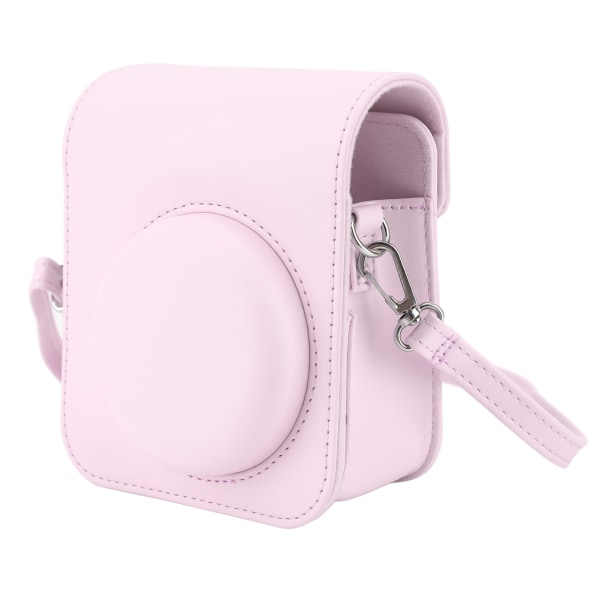 Skyddande väska för Mini Instantkamera i PU-läder med justerbar axelrem för Fujifilm Instax Mini 12 kamera, ljusrosa