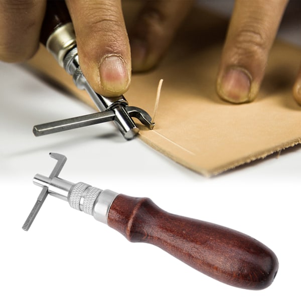 Justerbar Läderkantssömmar Groover Notcher DIY Läderhantverk Groove Verktyg