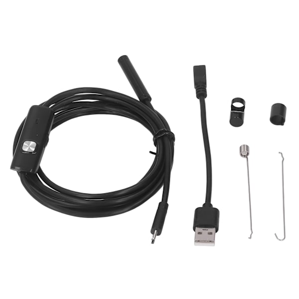 USB Industriell Endoskop med 6 LED-lampor 7mm Sonda Rörinspektionskamera IP67 Vattentät 2 Meter / 6,6ft