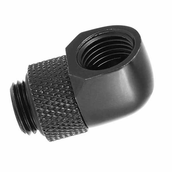 90 Grader PC Vandkøling To-berørings Fitting G1/4 Gevind Albue Barb Connector til Slange Sort