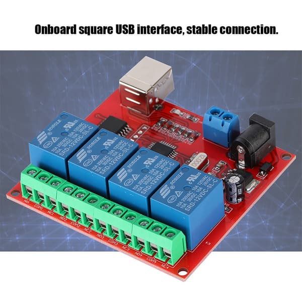 4-kanals 12V datamaskin USB Smart Switch Controller PC Relé Modul Utvidelseskort