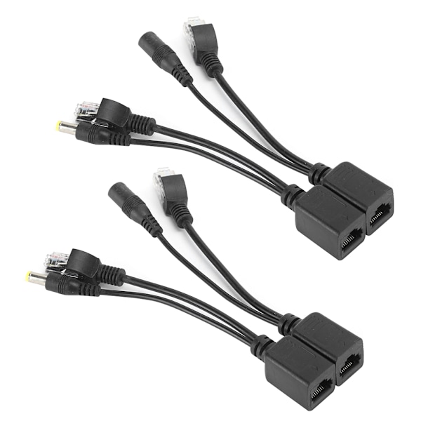 2 Par POE Splitter Nettverkskamera Strømforsyningsmodul Separator Overvåkingsutstyr 12V