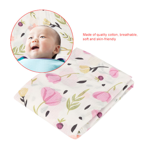 Andningsbar Nyfödd Inslag Muslin Filt Baby Spädbarn Mjuk Badhandduk Omlott Tyg 120*120cm(#4)