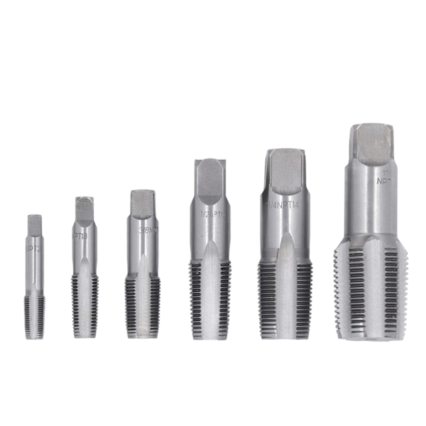 6st Rörgängsnitt NPT 1in 3/4in 1/2in 3/8in 1/4in 1/8in Kolstål Gängskärverktygssats för PVC-rör