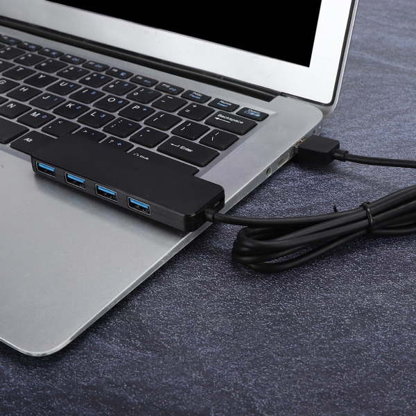 Acasis USB 3.0 Dockningsstation 4 Ports Splitter Multi Port Hub Svart Skrivare Datortillbehör (USB 3.0 120CM HUB Svart)