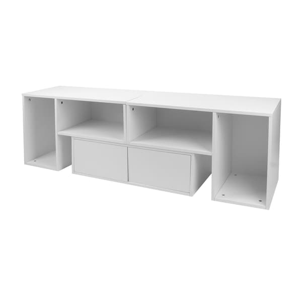 TV-bänk med LED-belysning, låda, vardagsrumsmöbel, set med paneler