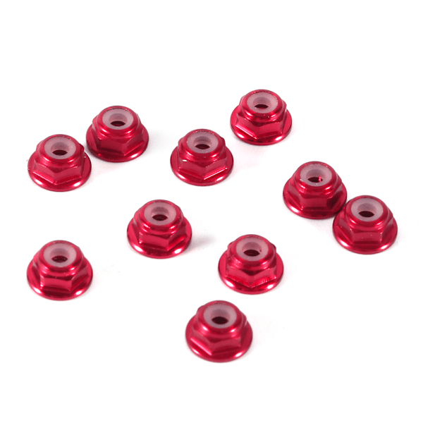 10 kpl M2 Nylon Insert SelfLock Alumiinimutterit Kuusiomutteri Tummanpunainen