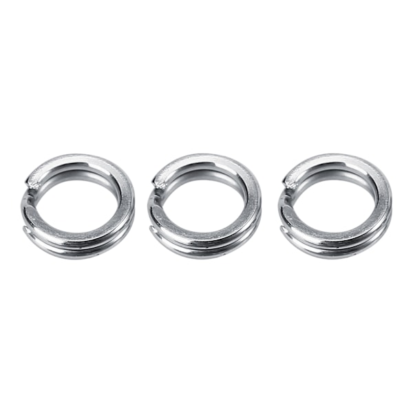 50 st Fiske Rostfritt Stål Dubbel Cirkel Split Ring Betesfäste (9#)