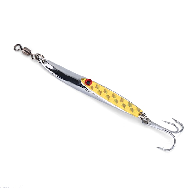 Drag Metal Bass Hård Sked Bete Jig Lockbete Konstgjord Krok (Gul 28g)
