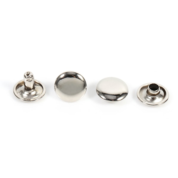 100 Set 8 x 10mm Dubbla Kappnitar Metall Läderhantverk Reparationer Dubbar Spik Dekoration (Silver)