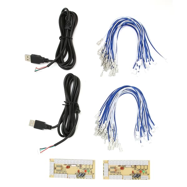 2-spiller Arcade Encoder Uden Latens DIY Arcade Encoder med USB-kabler og Knapledninger til MAME