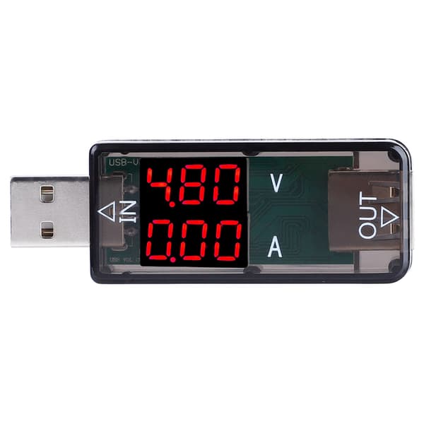 USB Farve LCD Voltmeter Amperemeter Strømmåler Multimeter Oplader USB Tester (Sort)