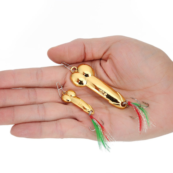 2-pack Vibrerande Metall Fiskebete Set Hård Fiskebeten Kit med Krokar (5gGuld+20gGuld)