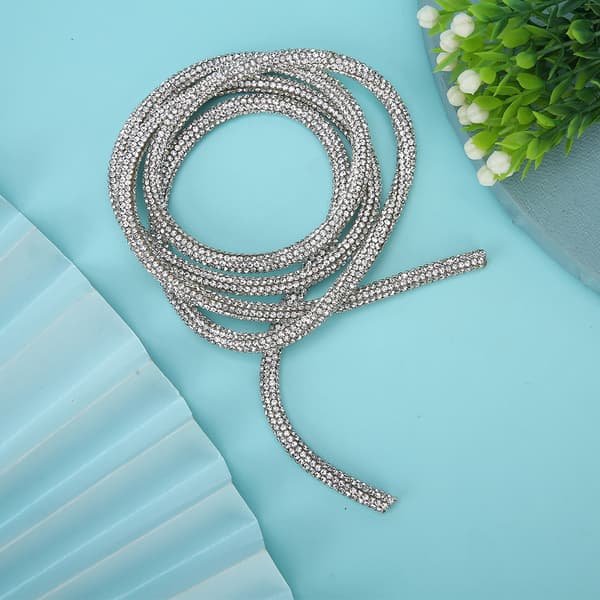 Strass Tub Repband DIY Sömnad Bröllopsklänning Kostym Dekorations Tillbehör Vit