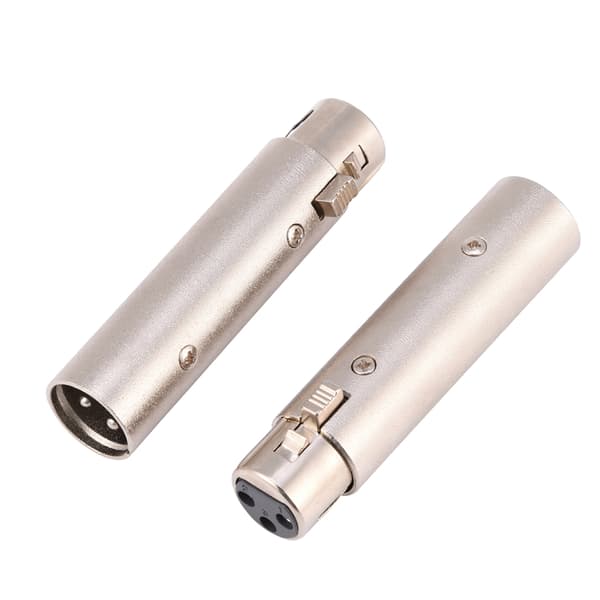 2 stk. 3-Pin XLR Han til Hun Socket Audio Mikrofon Mic Forlænger Adapter Konnektor