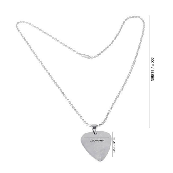 Klassisk Metall Gitarr Bas Plektrum Halsband Kedja Instrumenttillbehör (E)