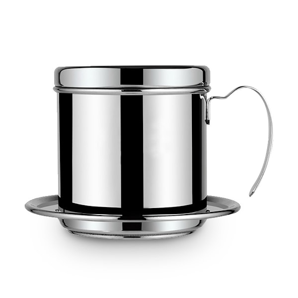 Rostfritt Stål Vietnamesiskt Kaffe Droppfilter Maker Phin Infuser Silver