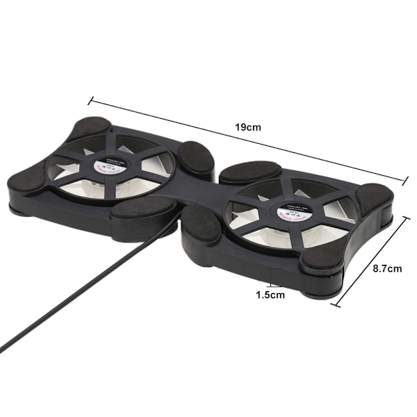 Mini Portabel Vikbar USB Dubbel Fläkt Kylare Kylplatta för PC Laptop Notebook 7