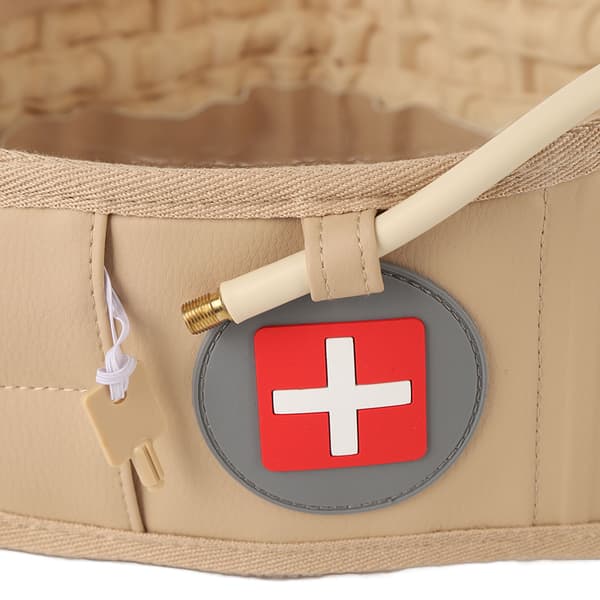Uppblåsbart ländryggsstödbälte för dragkraft, minskar trycket, med handpump, Khaki