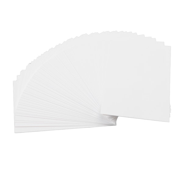 50 st Vit Kartongpapper Stöd Dubbelsidig Utskrift Snabbtorkande Blankt Vykort för DIY-kort Scrapbooking Skärning Prägling 350