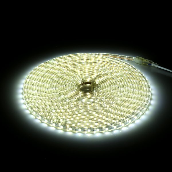 Vattentät SMD 5050 LED-remsa 220V 60leds/m Flexibel Tejp Repljus 10 Meter Vit