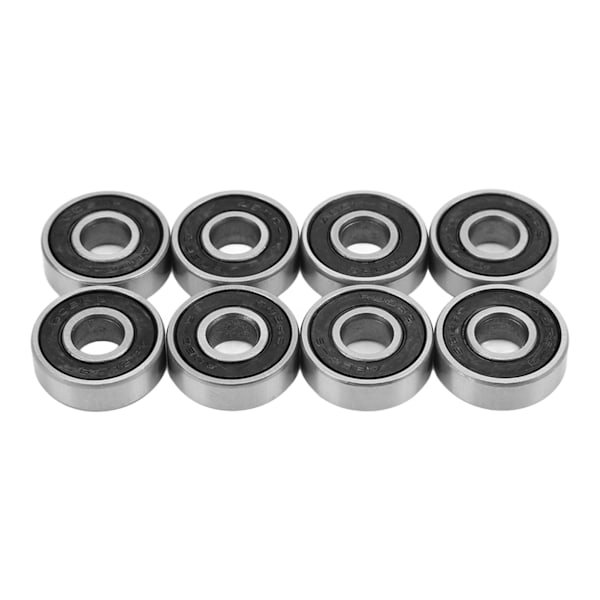 8 stk. 608RS ABEC 9 Kuglelejer Kulstofstål Forseglede Skateboard Lejer 8x22x7mm til Rulleskøjter Danseboards Sort