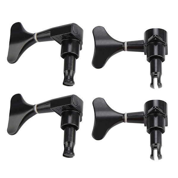 2L2R Fishtail-formade, knappförseglade stämskruvar för basgitarr (svart)
