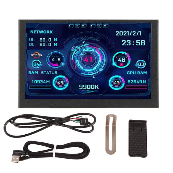 PC CPU:n datanäyttö 5 tuuman IPS USB C TYPE C lämpötilanäyttö PC CPU GPU RAM -datanäyttö